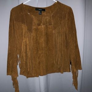 Tan suede Jacket with fringe
